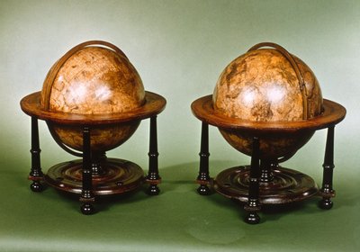 Pair of 12-inch Celestial and Territorial Globes by Willem Janszoon Blaeu
